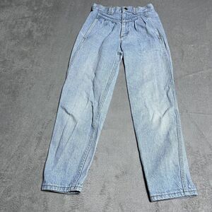 Vintage 90s Lee Jeans Girls 12 Blue‎ Light Wash High Waist Pleated Front USA